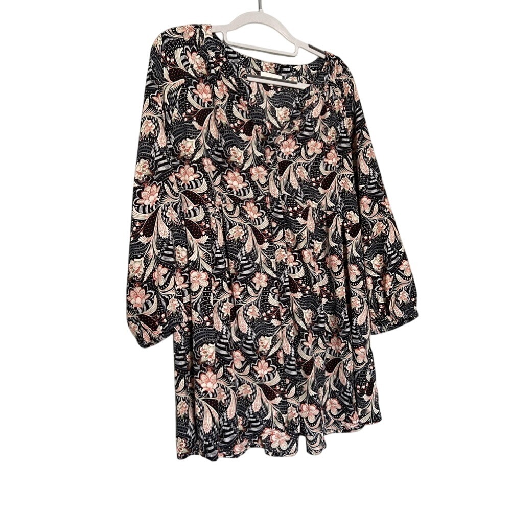 Melloday floral print long sleeve buttons down blouse